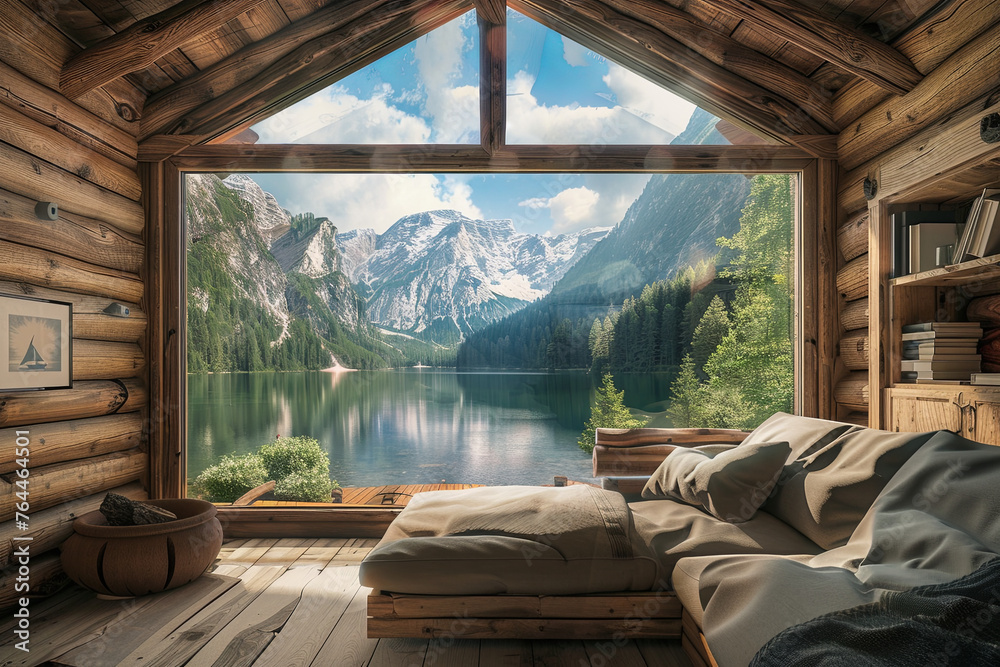 A cozy cabin with a beautiful nature view A cozy cabin with a beautiful nature view
