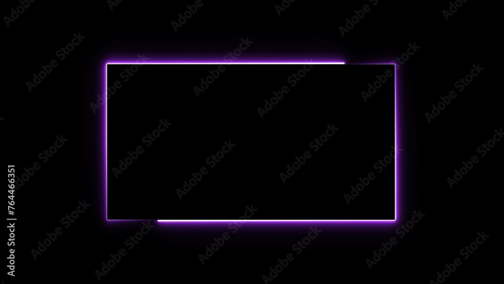Abstract neon rectangle frame illustration on black background. Abstract neon rectangle frame illustration on black background.