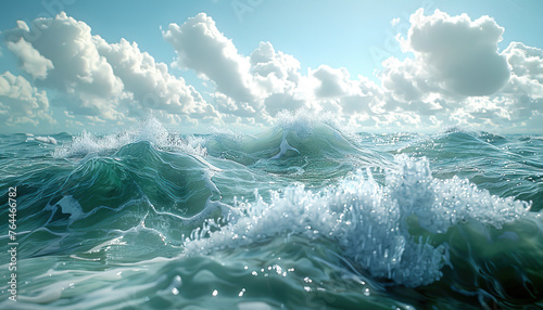 Sea waves. Created with Ai photo