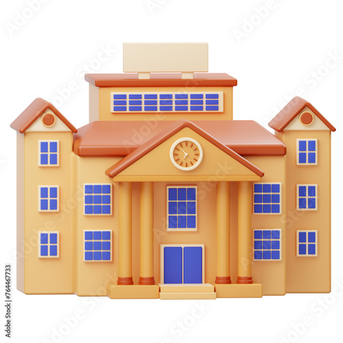 Building School 3D Icon
