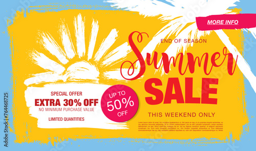 summer sale banner vector illustration