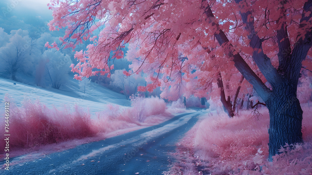 Foliage with a fantasy-inspired color grading, transforming the ...