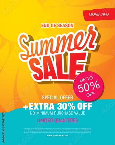 summer sale banner vector illustration