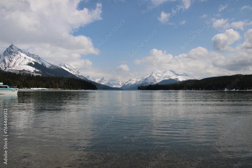 Calm Maligne Lake, Jasper National Park, Alberta