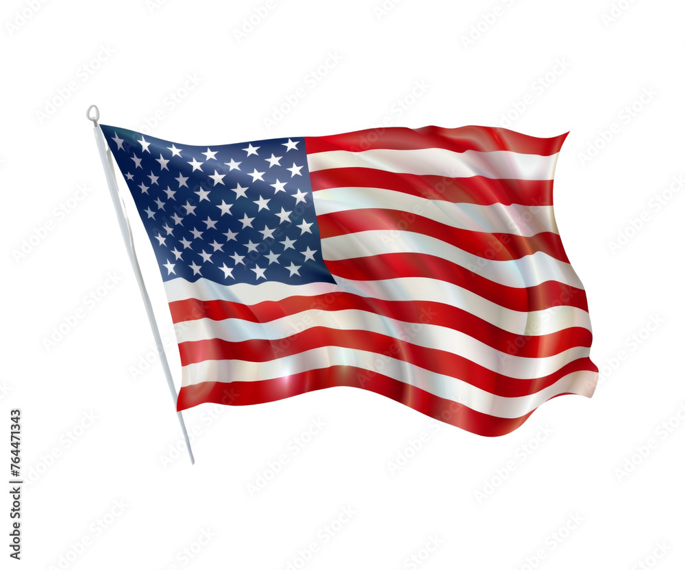 Fototapeta premium american flag isolated on white