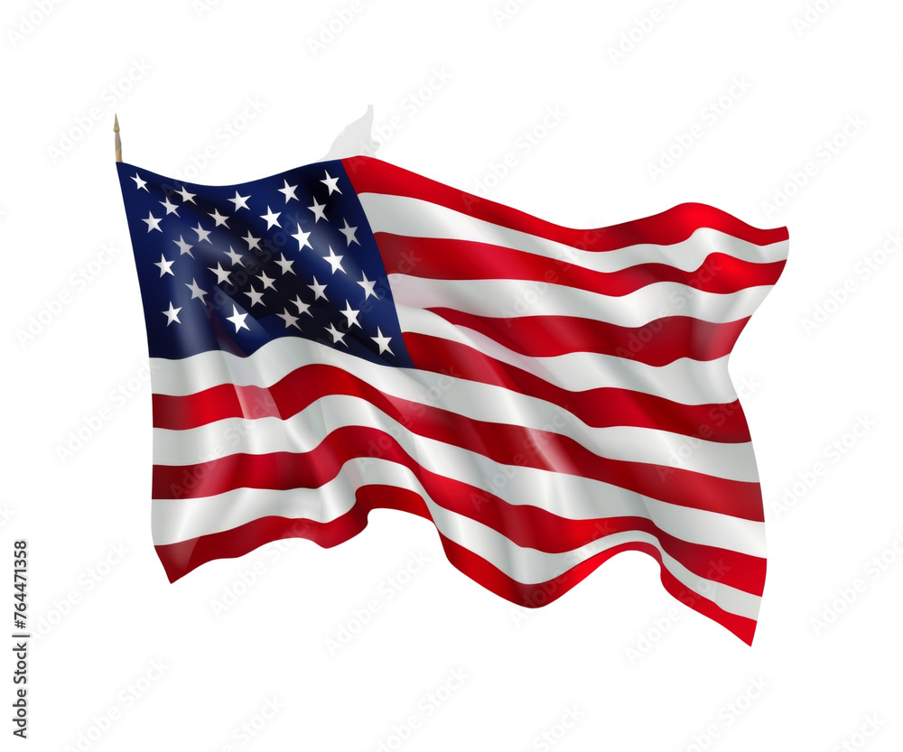 Fototapeta premium Isolated American flag on white background