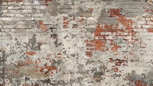 This is a worn, vintage texture of an old brick wall that can be used as a background or wallpaper. © Emil