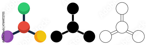 Set vector atom icon. Molekul symbol template flat design illustration