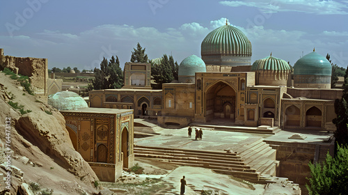  small domes The shrine is due to Muhammad burned who burned by Abbasid Caliph al Mamun. photo