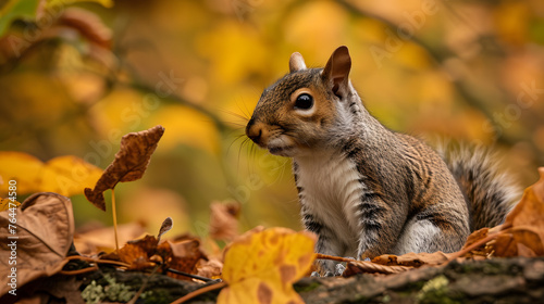 Wildlife in woodland settings. Look for birds, squirrels, deer, or any other creatures that inhabit these environments photo