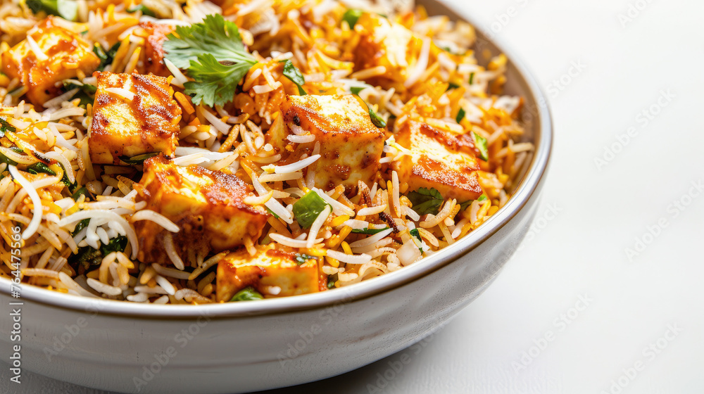 A plate of paneer biriyani