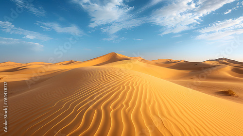 The beauty of desert landscapes. Capture the vastness of sand dunes  the unique patterns formed by wind  and the play of light and shadow on the arid terrain