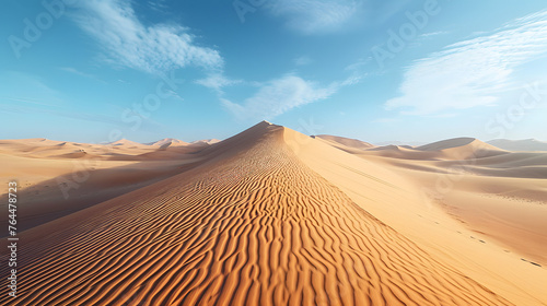 The beauty of desert landscapes. Capture the vastness of sand dunes, the unique patterns formed by wind, and the play of light and shadow on the arid terrain