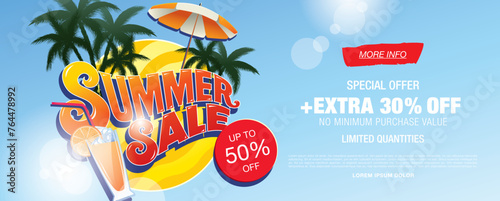 summer sale banner vector illustration