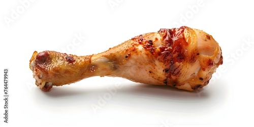 Roasted Chicken Drumstick on a Flavorful Treasure Hunt Amid a White Backdrop