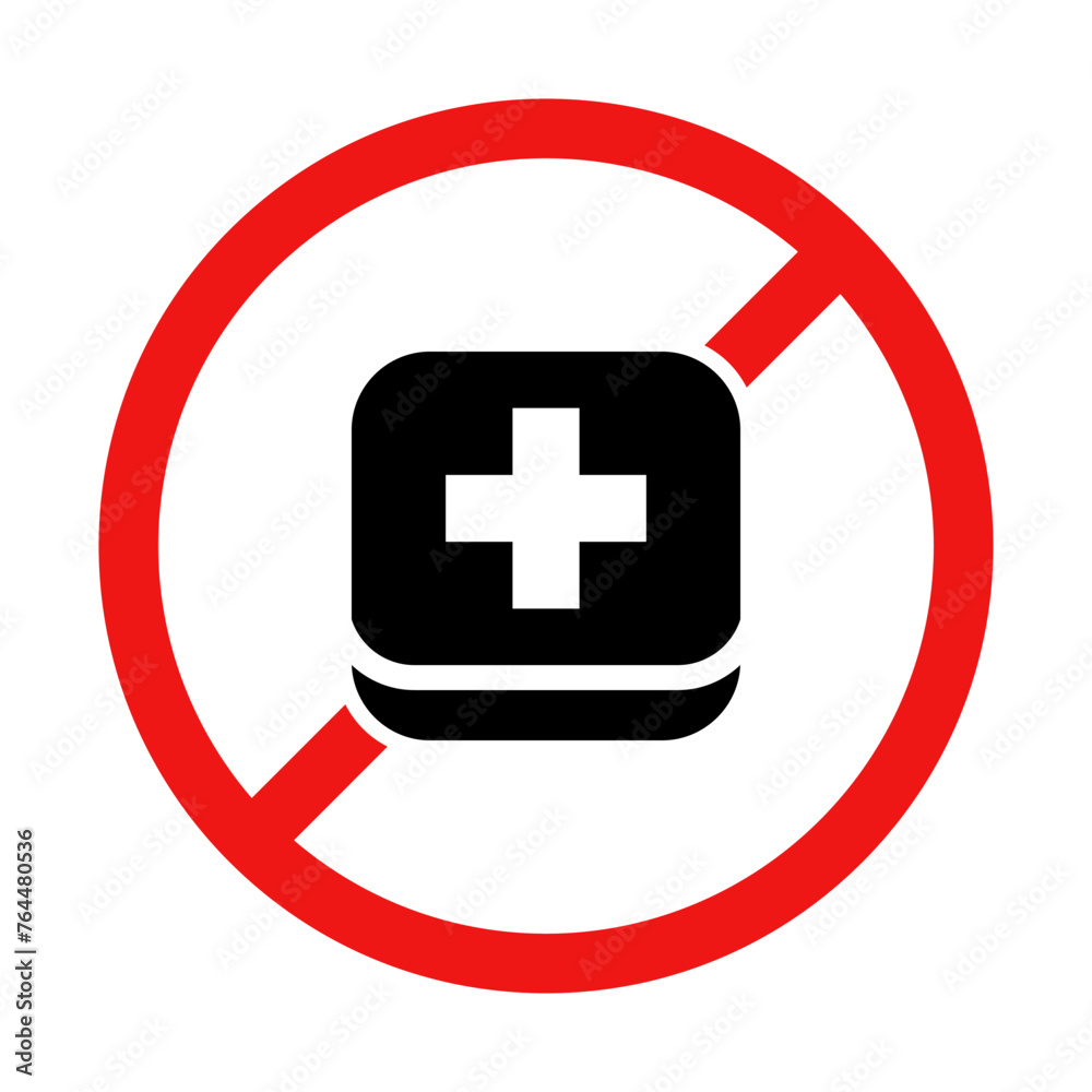Vector First Aid Kit Sign on White Background Vector First Aid Kit Sign on White Background