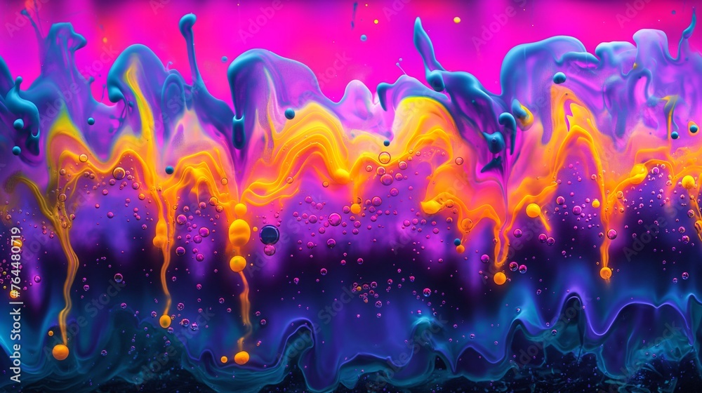 Neon Dance: Fluorescent Liquids Under UV Light