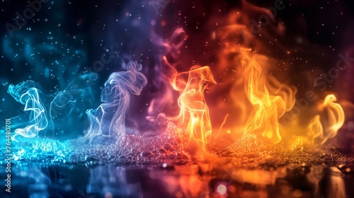 Elemental Ballet: Colorful Flames and Chemical Salts