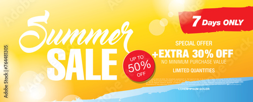 summer sale banner vector illustration
