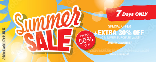 summer sale banner vector illustration