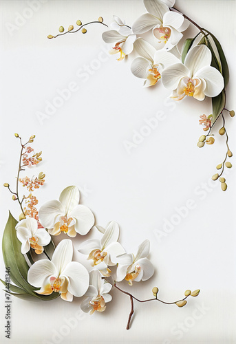 Wallpaper Mural White Orchid Flower Card Background Torontodigital.ca