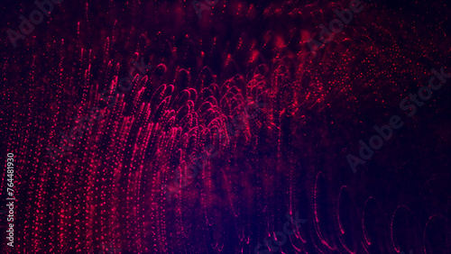 Fototapeta Naklejka Na Ścianę i Meble -  3rd render. Abstract futuristic neon background.  red  lines, glowing in the dark. Ultraviolet spectrum. Cyber ​​space. The minimalist animation background.