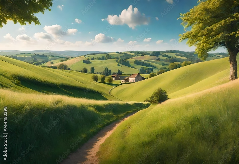 Obraz premium landscape with green field