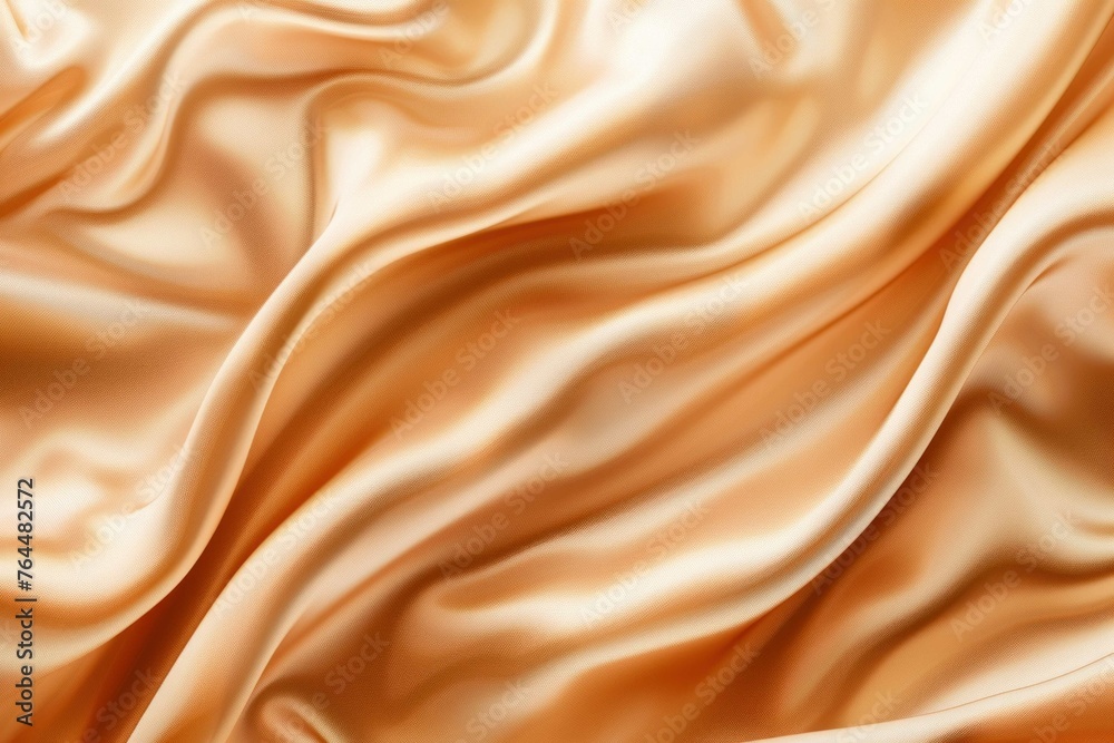 Obraz premium Beautiful smooth elegant wavy beige light brown satin silk luxury cloth fabric texture