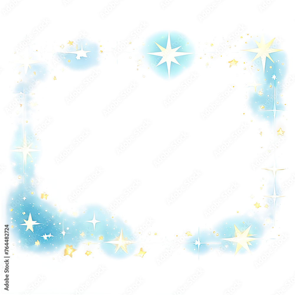 Galaxy constellation border with celestial stars Transparent Background Images