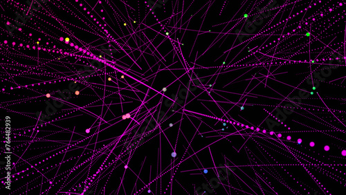 digital dot 3D animation motion grahic futuristic purple color tunnel abstract revelation. Light background abstract design  geometric inspiration.