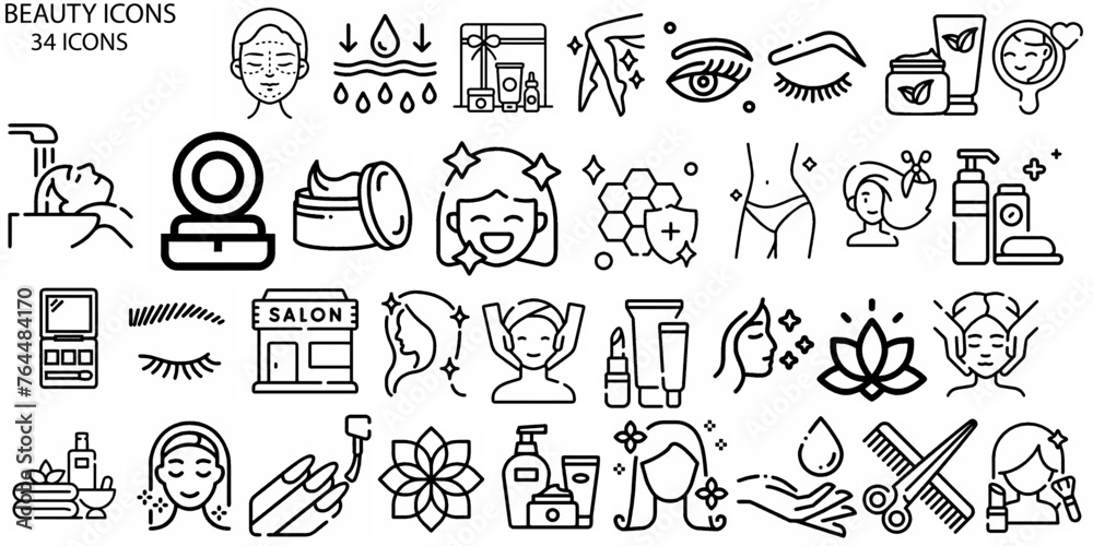 Eyebrow correction icons set outline vector. Brow brush.
Eyebrow correction icons set outline vector. Brow brush.