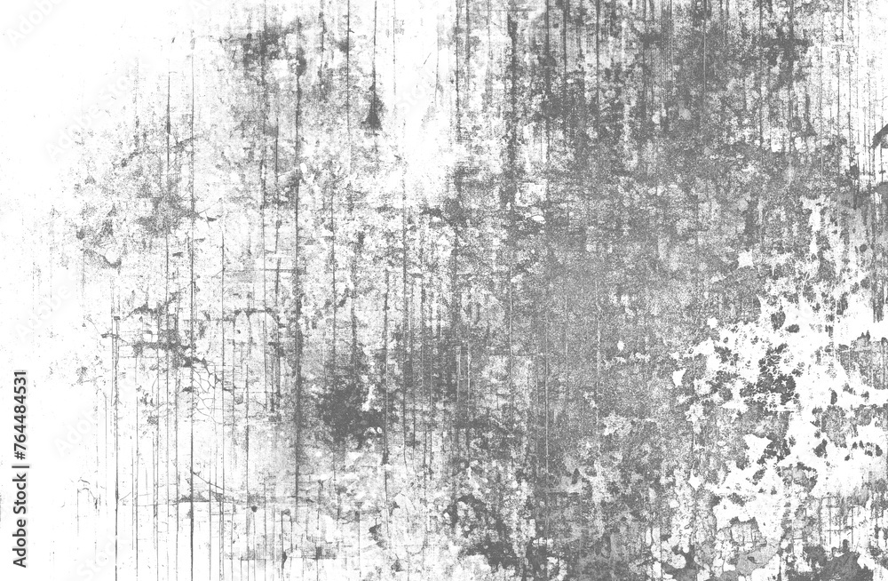black and white grunge texture isolated on transparent background
