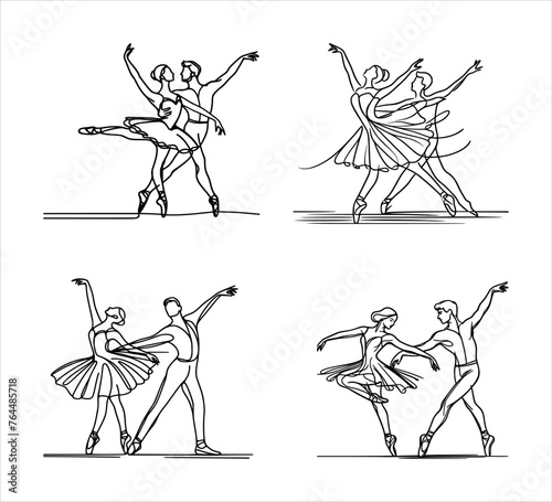 ballet dance sketch illustration - line hand drawing (artwork 2)