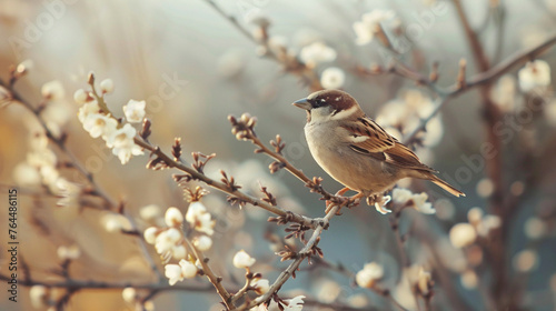 unique background design concept sparrow bird.