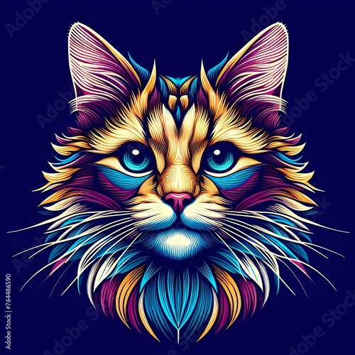 Colourful cat face