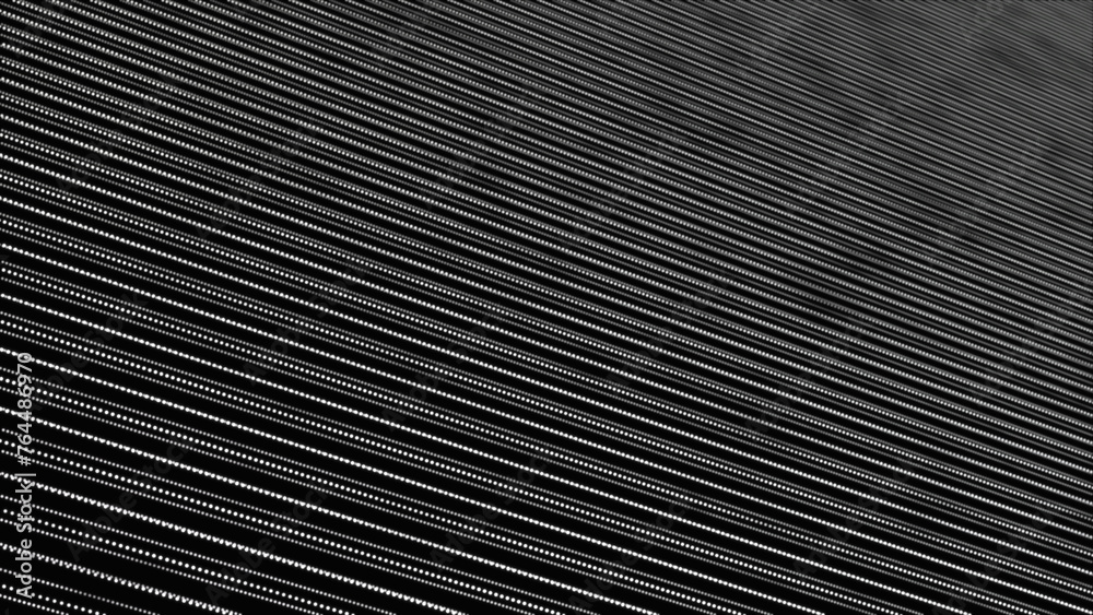 Black and white color Abstract technology wave of particles. Big data and connection, networking visualization. black background with motion dots and lines.