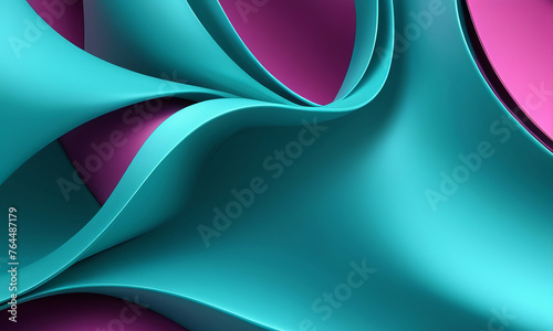 Fototapeta Naklejka Na Ścianę i Meble -  Beautiful Abstract 3d background with smooth turquoise 
