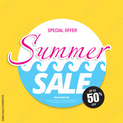 summer sale banner vector illustration