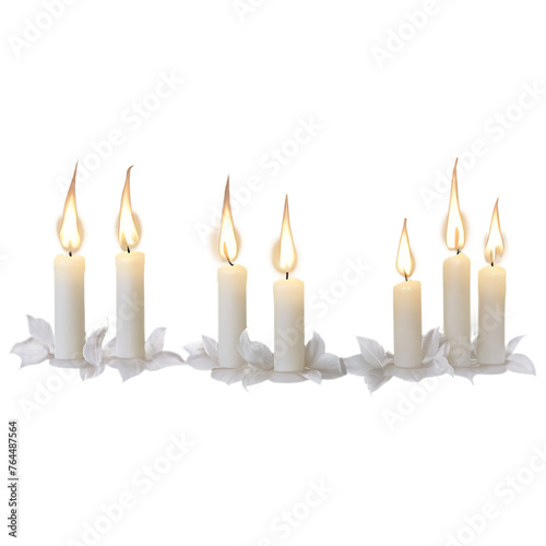 Romantic candlelight border with flickering flames Transparent Background Images