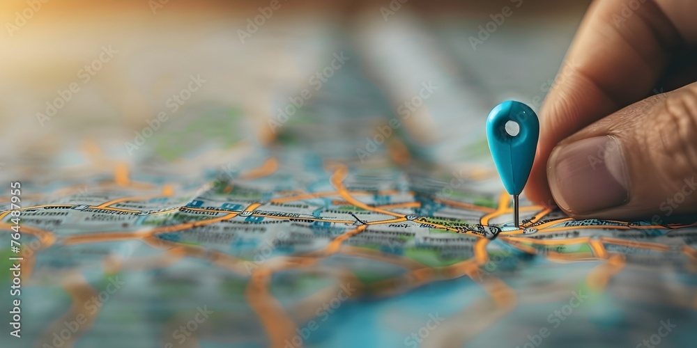Pinning a Digital Location for Business Travel Planning with Copy Space Pinning a Digital Location for Business Travel Planning with Copy Space