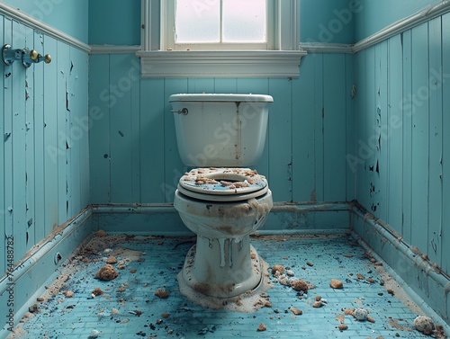 Poop in a toilet, a humorous take on everyday realities photo