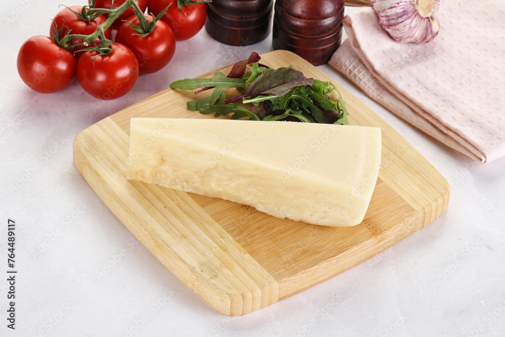 Piece Italian hard parmesan cheese Piece Italian hard parmesan cheese
