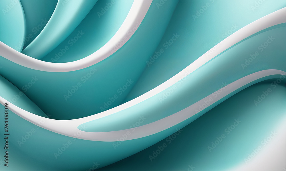 Fototapeta premium Beautiful Abstract 3d background with smooth turquoise 