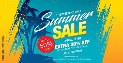 summer sale banner vector illustration