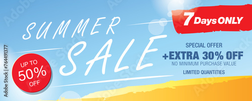 summer sale banner vector illustration