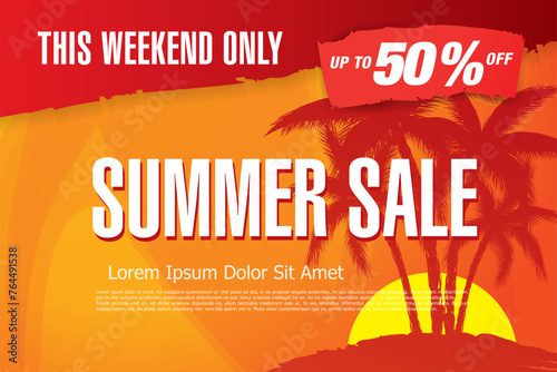 summer sale banner vector illustration