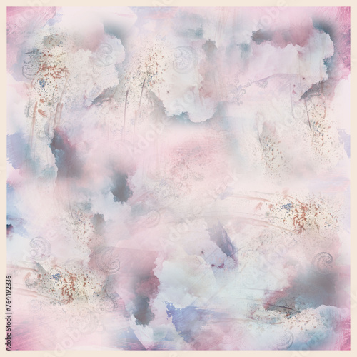 abstract cloudy background, floral detailed scarf pattern design