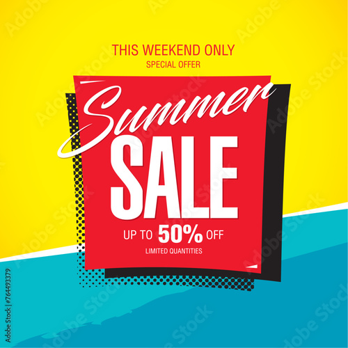 summer sale banner vector illustration