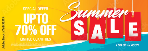 summer sale banner vector illustration