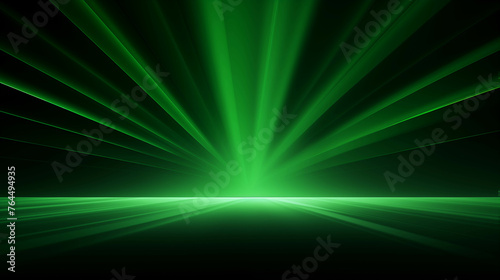 Green light effect lines running in a straight line.